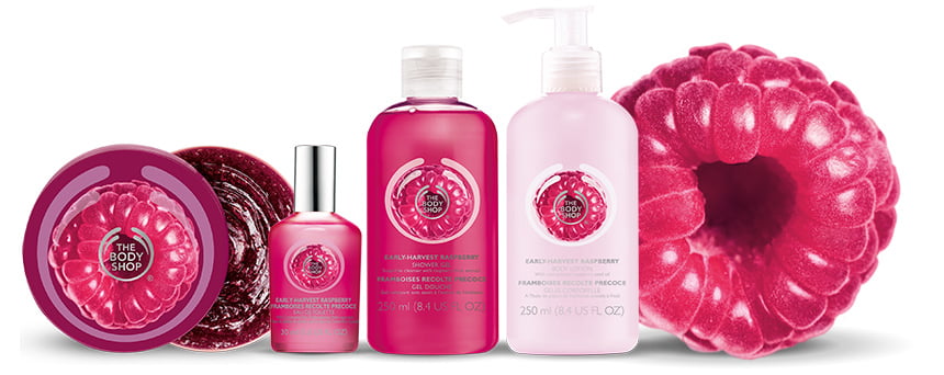The Body Shop Early-Harvest Raspberry & English Dawn White Gardenia ...